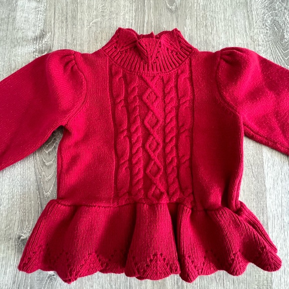 Janie and Jack Red Holiday Sweater - Picture 4 of 6